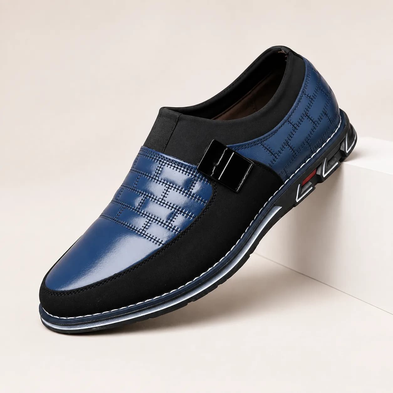 Men's Casual Lace-Up Leather Shoes, Size 48