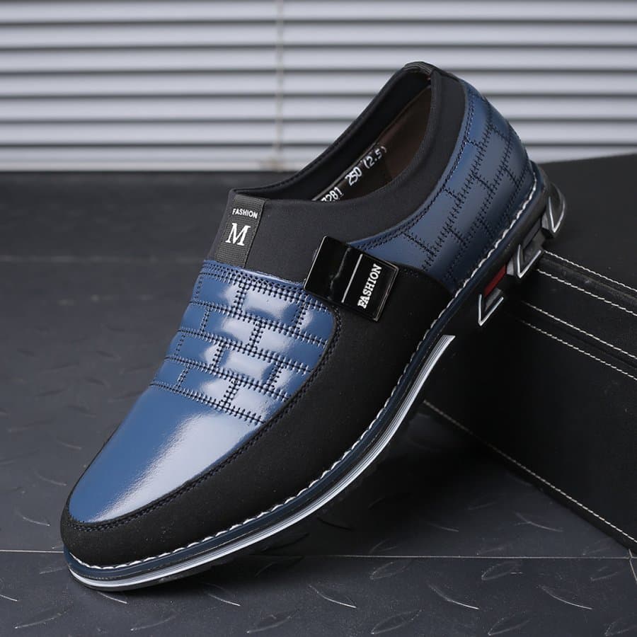 Men's Casual Lace-Up Leather Shoes, Size 48