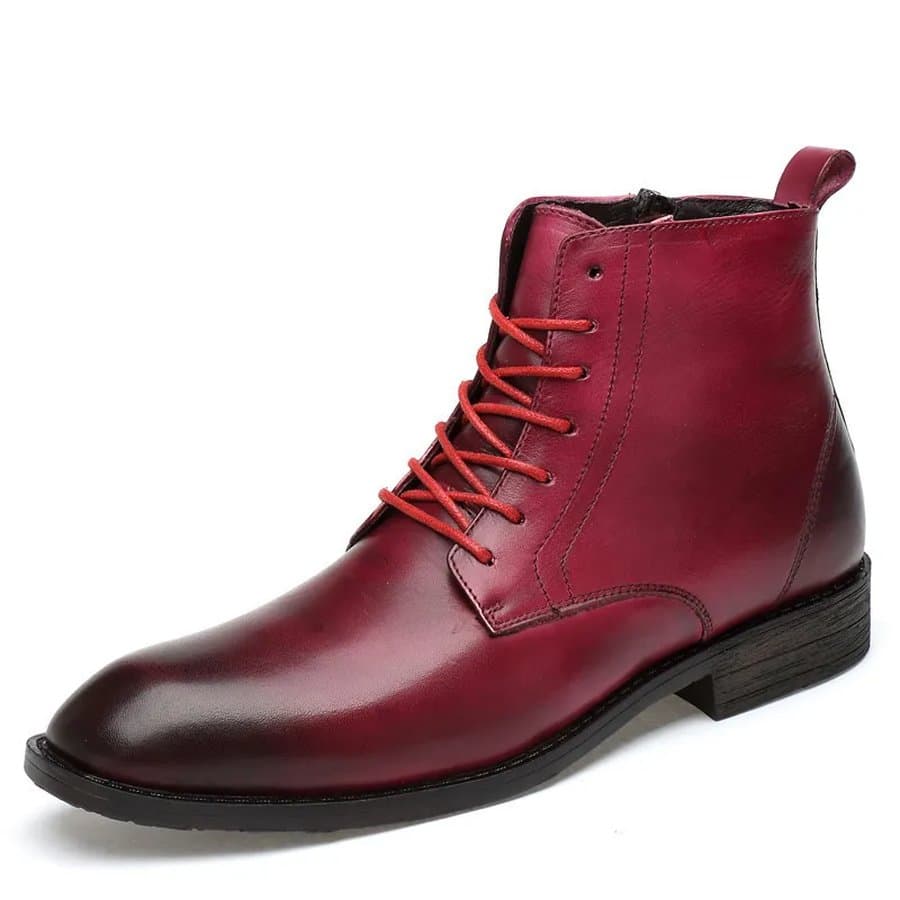Men's High Top Martin Leather Boots, Cashmere Lined