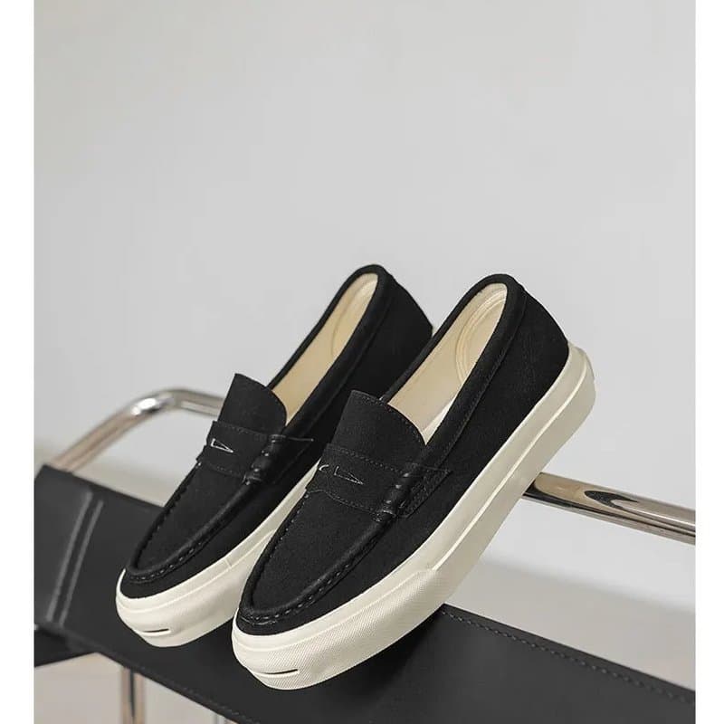 Breathable Suede Low-top Classic Chunky-soled Loafers — Men's