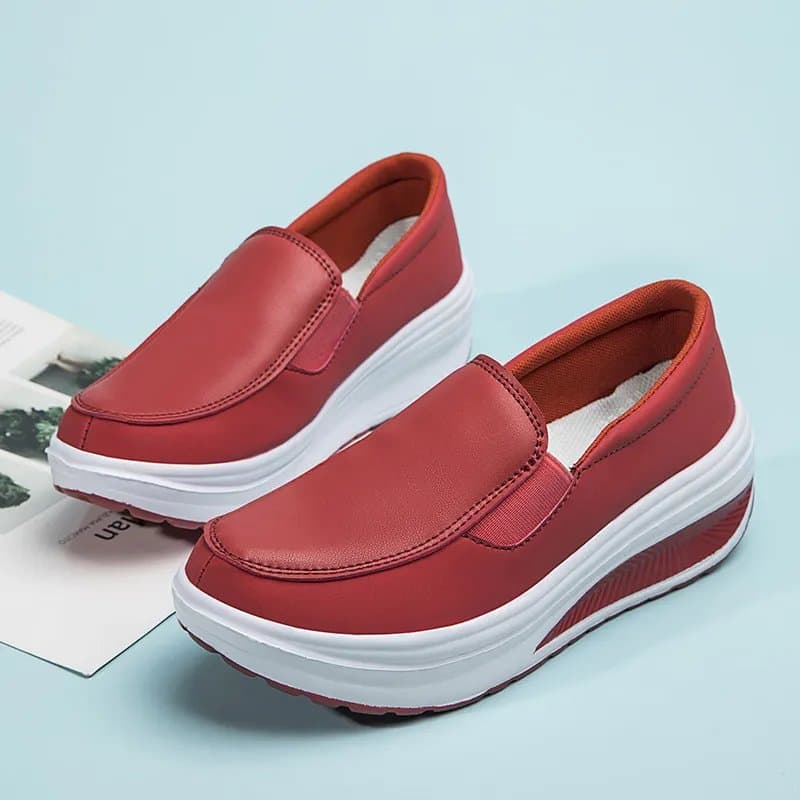 Platform Loafers Chunky Heel — Women's Walking Sneakers
