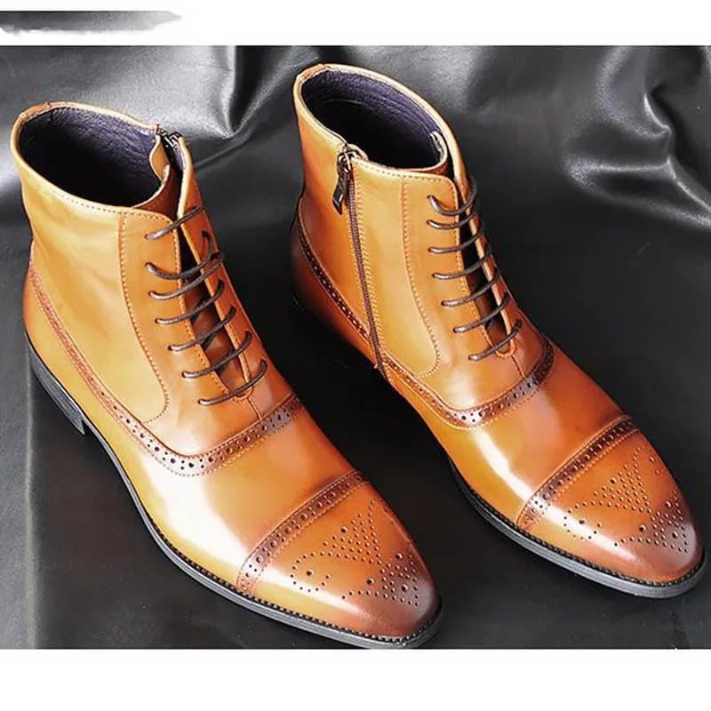 Front lace-up closure of the boots