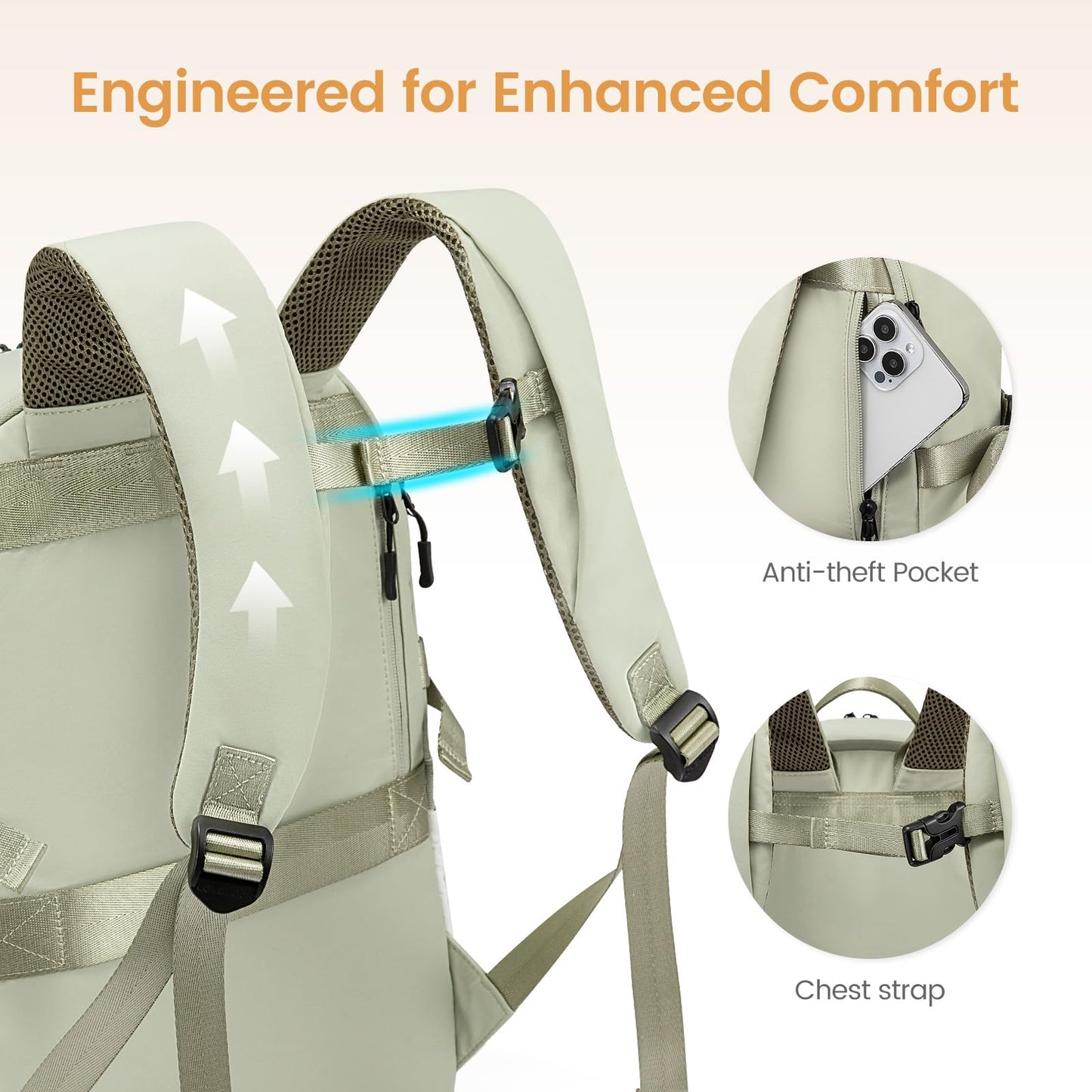 15.6'' Waterproof Laptop Backpack – Lightweight Travel & Work Bag