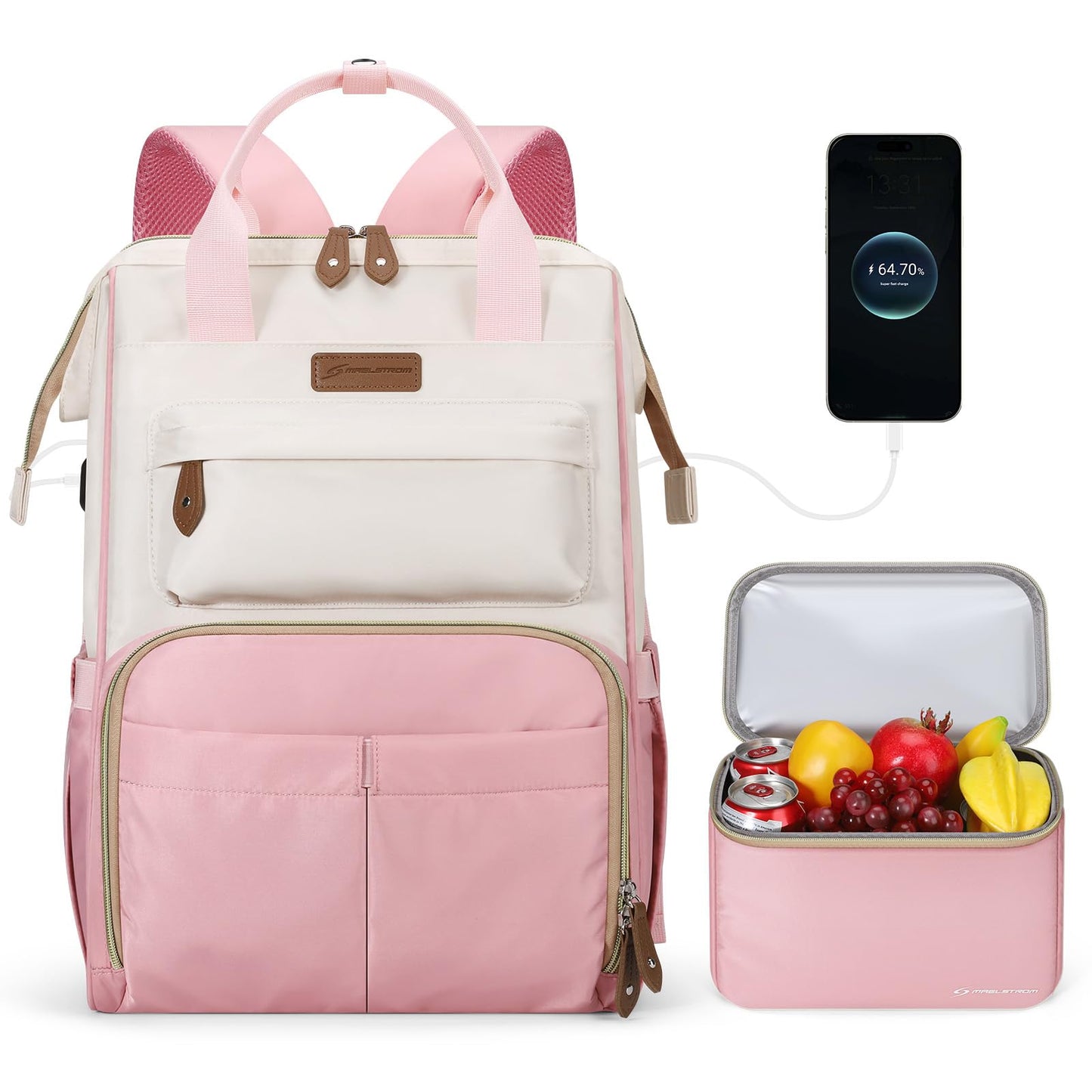 : Laptop Backpack, Water Resistant, Carry-On, Insulated Lunch Box.