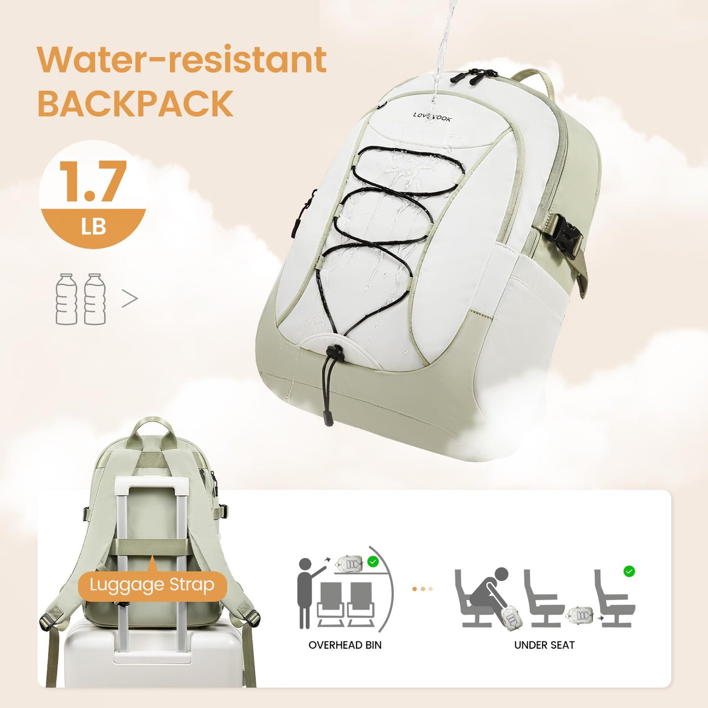 15.6'' Waterproof Laptop Backpack – Lightweight Travel & Work Bag