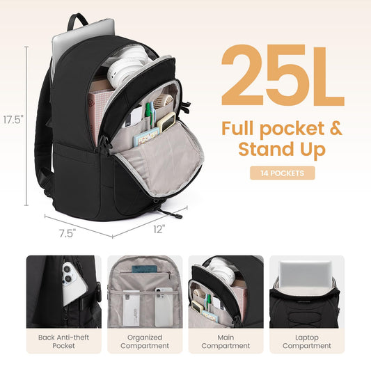 15.6'' Waterproof Laptop Backpack – Lightweight Travel & Work Bag