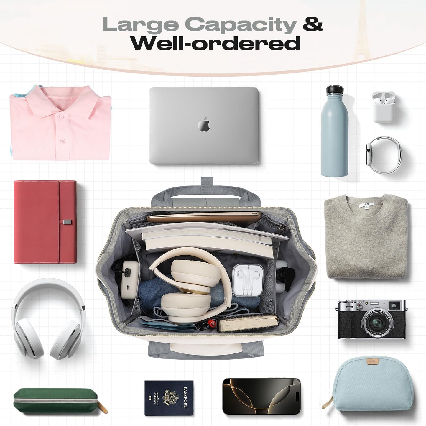 : Laptop Backpack, Water Resistant, Carry-On, Insulated Lunch Box.