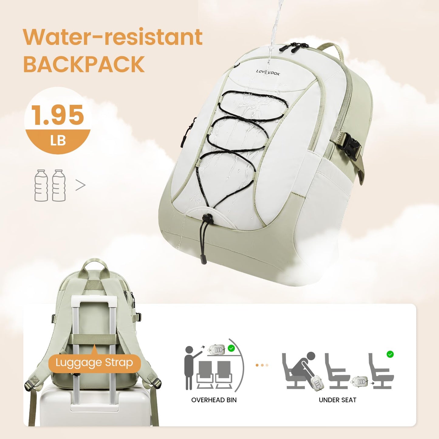 15.6'' Waterproof Laptop Backpack – Lightweight Travel & Work Bag