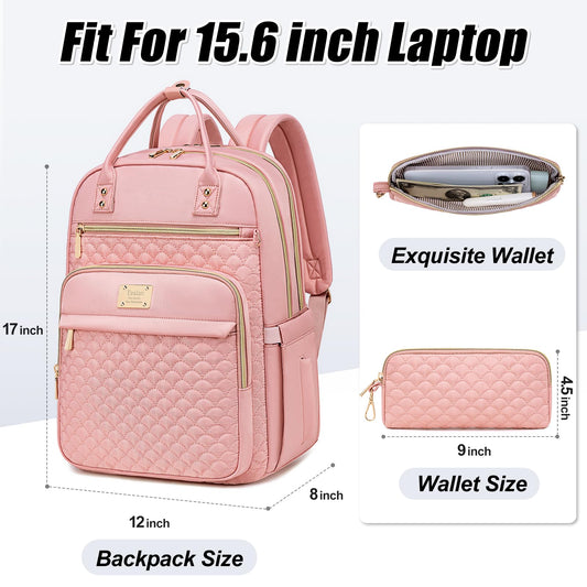 Tealari Women’s 15.6″ Laptop Backpack – Pink