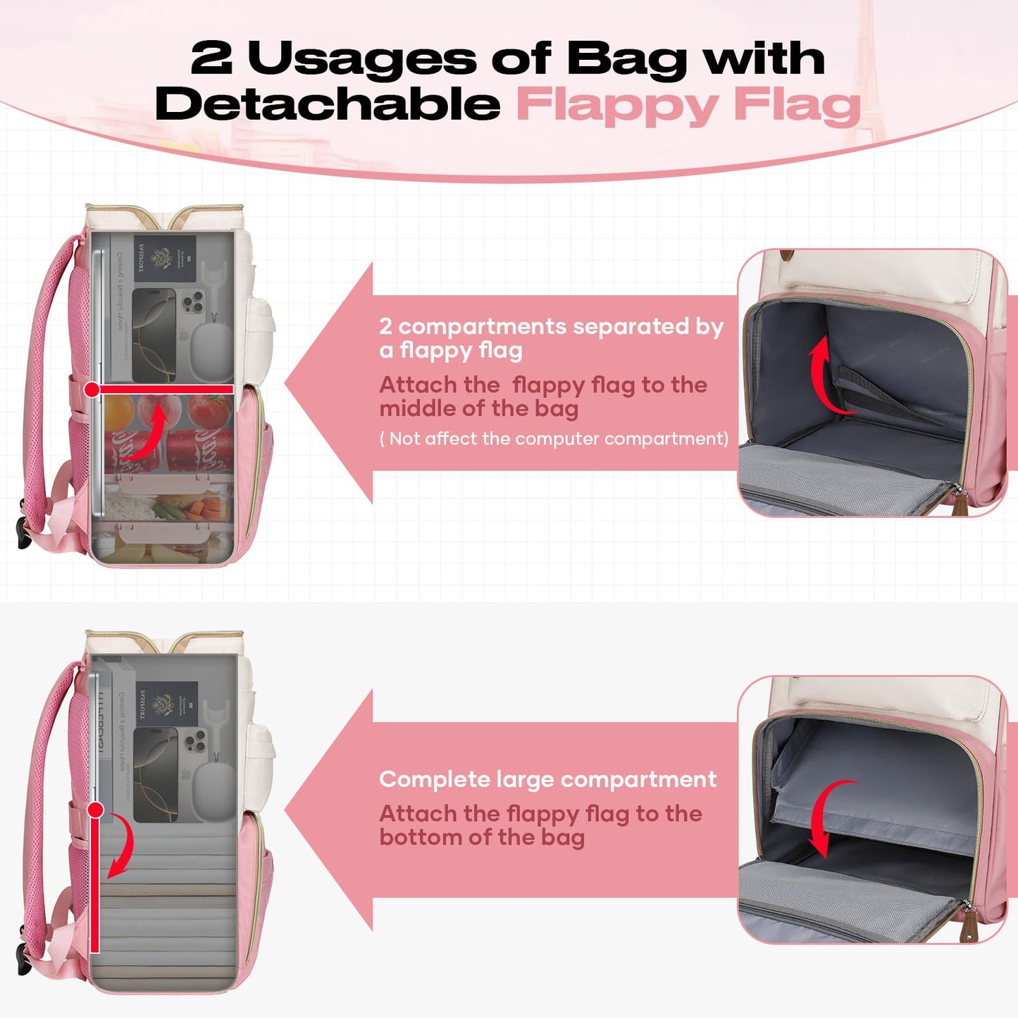 : Laptop Backpack, Water Resistant, Carry-On, Insulated Lunch Box.