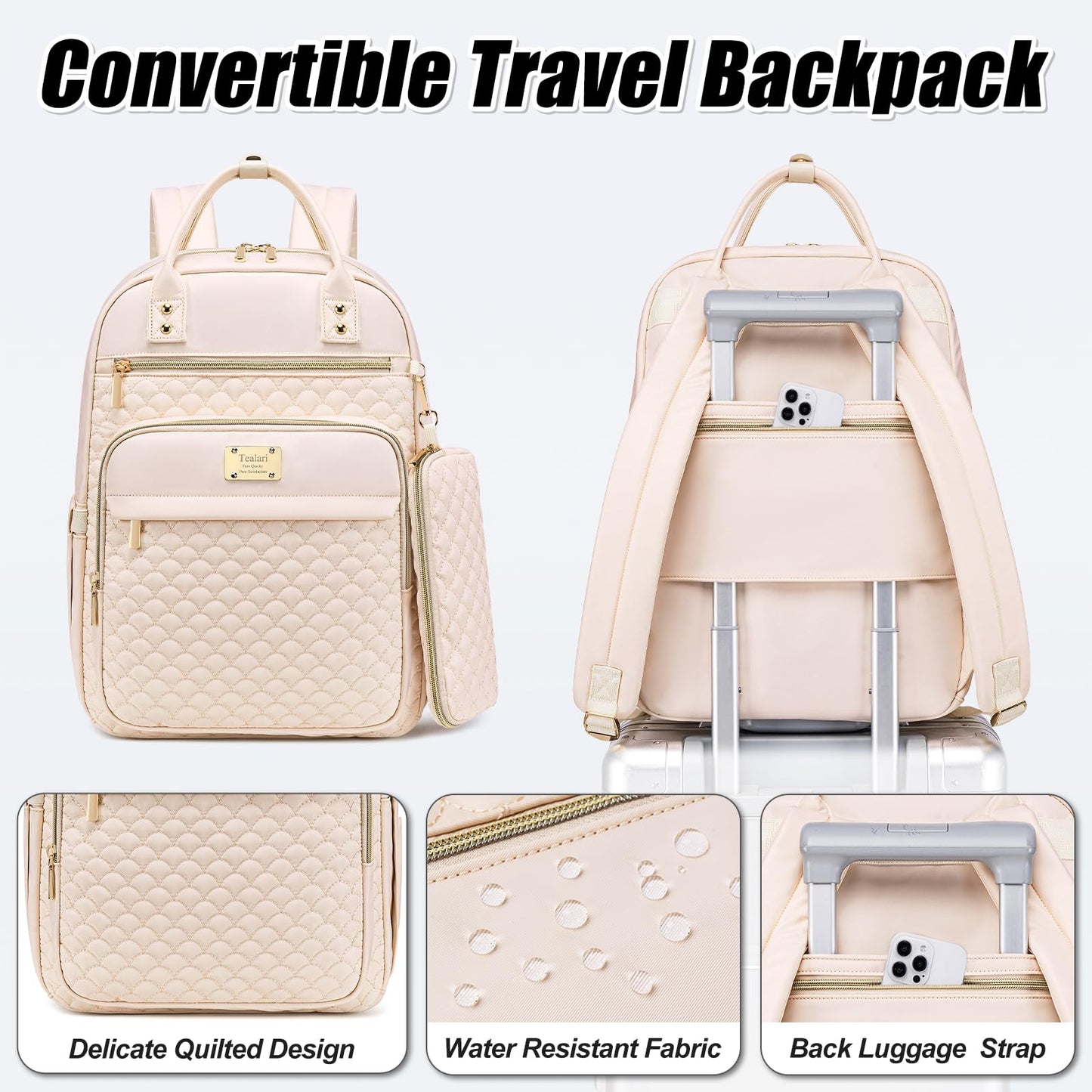 Tealari Women’s 15.6″ Laptop Backpack – Pink