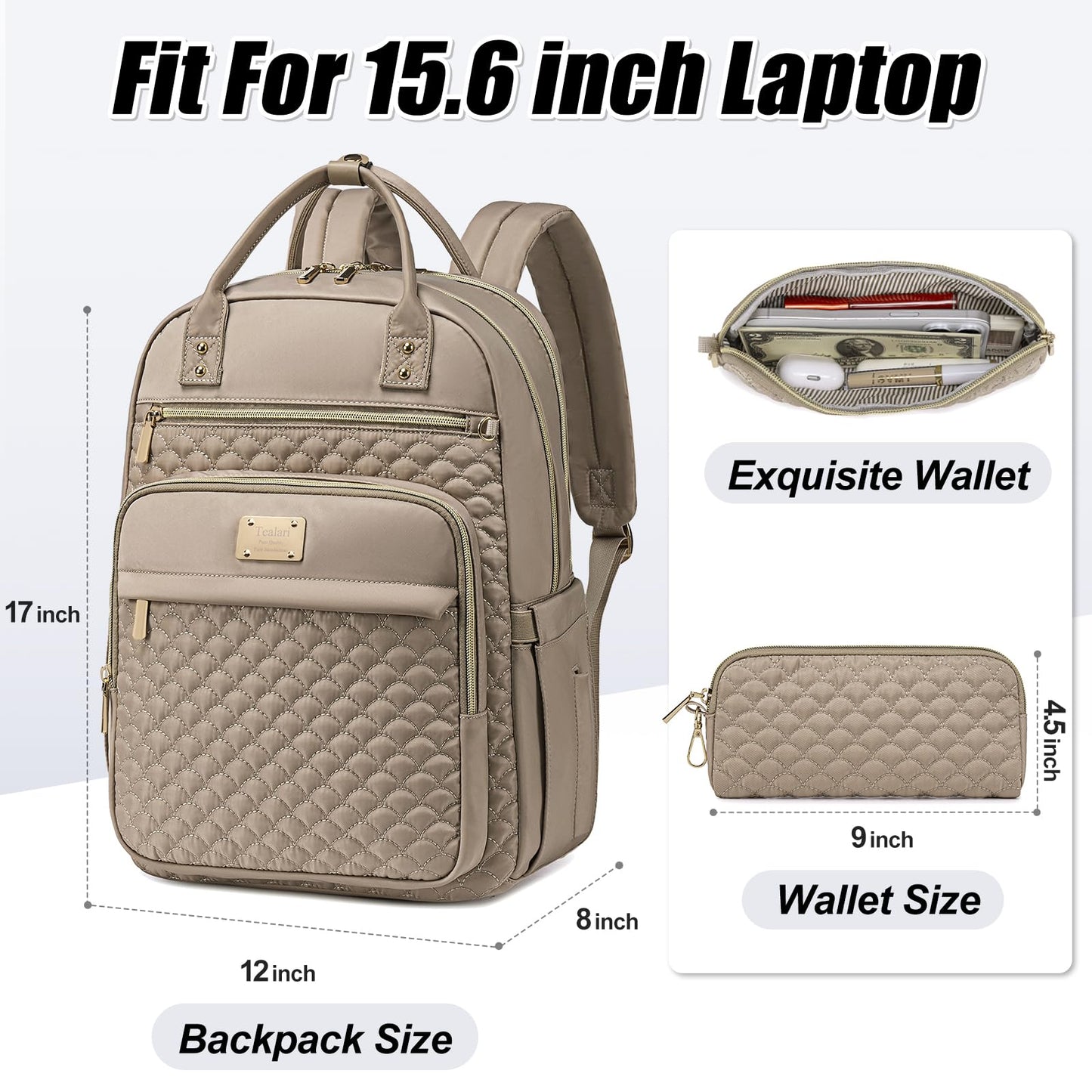 Tealari Women’s 15.6″ Laptop Backpack – Pink